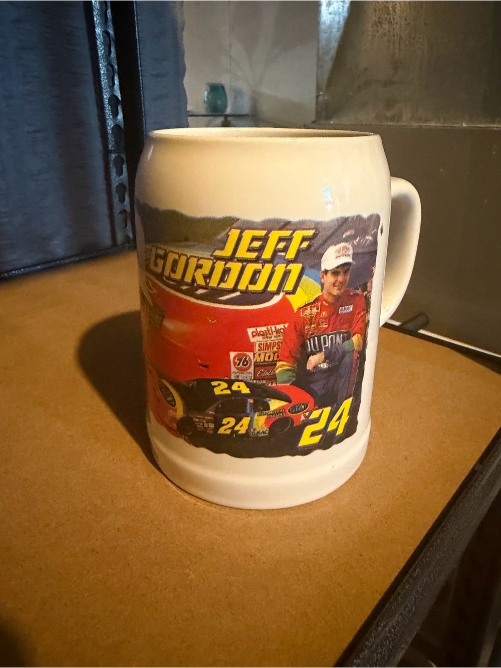 Nascar Jeff Gordon White Red Yellow Ceramic Mug